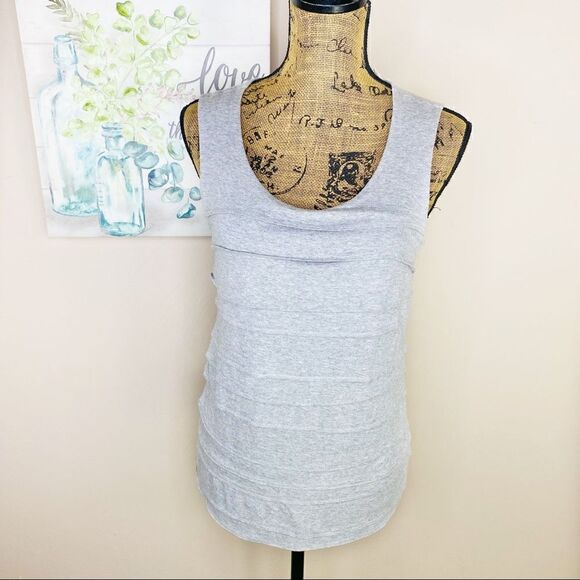 Chico's Tops - Chico’s Tiered Front Jersey Knit Tank Top Gray